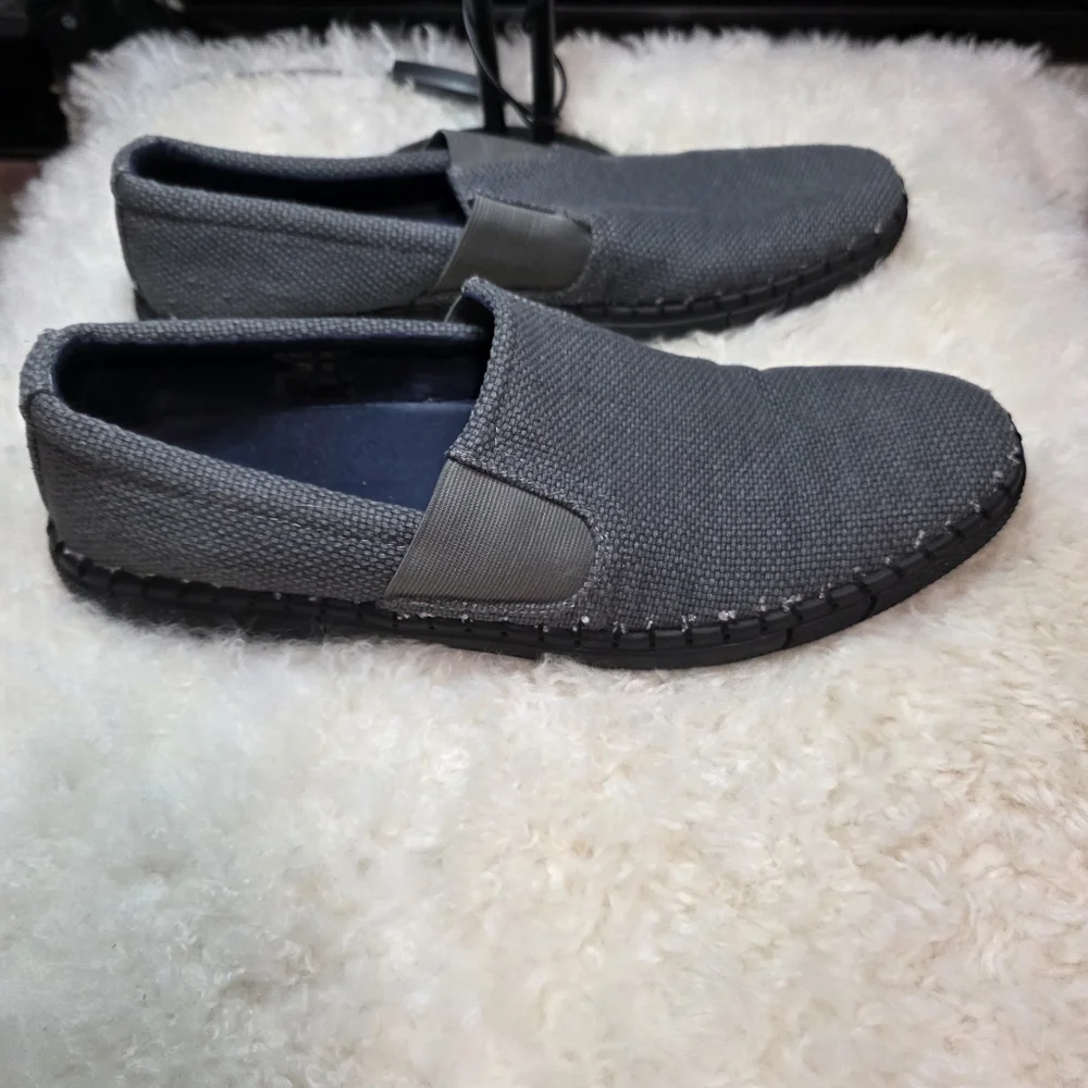 Robert Wayne Men Shoes Walking Comfort Canvas Sneakers Road Slip-On Loafer Grey
